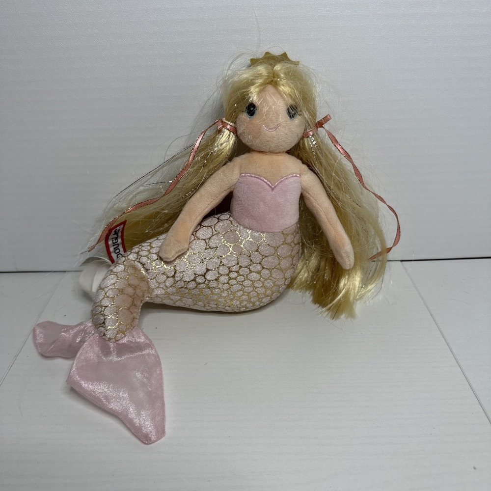 Douglas Plush Pink and Gold Mermaid Doll - Soft Mermaid Toy